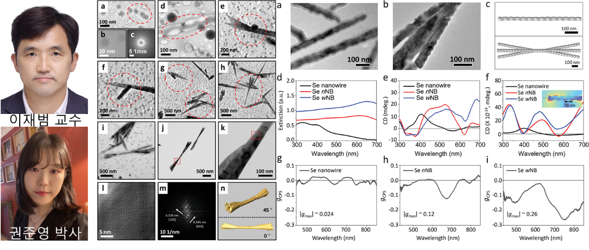 고굴절 셀레늄 빗자루모양의 나노 키랄구조체 합성 성공_이재범교수 연구팀